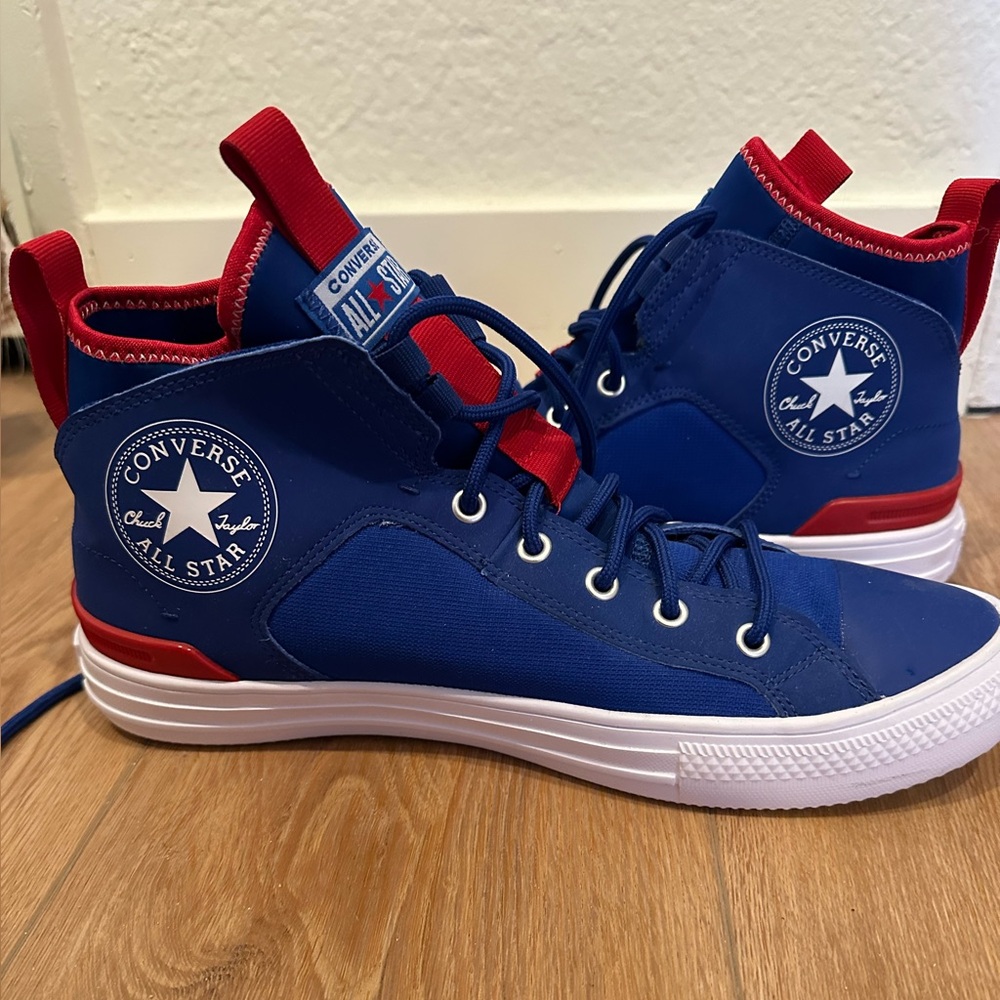 Converse All Stars Blue and Red High-Top Sneakers